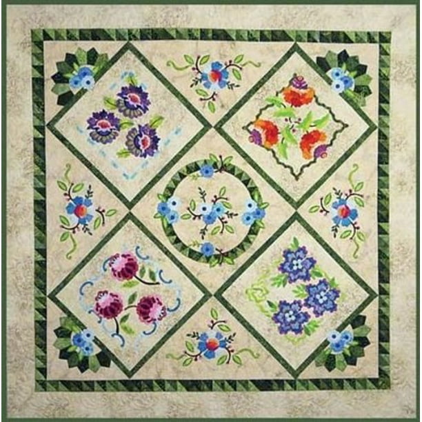 Melon Blossoms Quilt Pattern Pieced/Applique TS Melon Blossoms Quilt Pattern Pieced/Applique TS